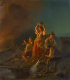 Freiheitskampf einer Tiroler Familie by Carl Friedrich Moritz - genannt "Feuermüller" Müller, Öl auf Leinwand, sold Nov 2019