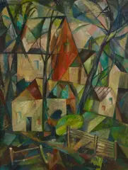 Agnes Weinrich, Cubism Landscape (Provincetown), Öl auf Leinwand
