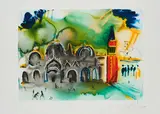 Venedig (Basilika und Campanile) by Salvador Dalí, 1978, Farblithografie mit Prägung auf Japan, sold Apr 2020