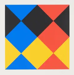 vier sich durchdringende farben by Max Bill, 1968, Farbserigrafie auf Velin, sold Feb 2020