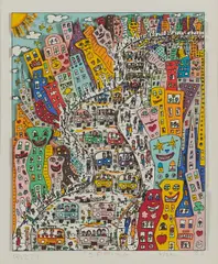 James Rizzi, Spring, 1988, 3D-Farbserigrafie auf Papier