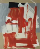 Ohne Titel by Imi Knoebel, 1989, Öl auf Transparentfolie über Collage auf Karton, sold Nov 2019