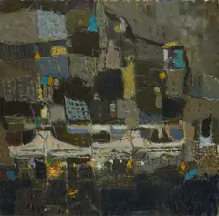 "Pont de Toillac la nuit" by Henri Julien Seigle, 1976, Öl auf Leinwand, sold Apr 2020