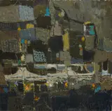 Henri Julien Seigle, "Pont de Toillac la nuit", 1976, Öl auf Leinwand