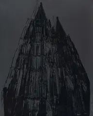 Cologne Cathedral by Andy Warhol, 1985, Farbserigrafie mit Diamantstaub auf Lenox Museumskarton, sold Nov 2019