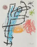 Dans ta chair d'asphodèle (Aus: "Bouquet de reves pour neila") by Joan Miró, 1967, Farblithografie auf Japan, sold Jan 2020