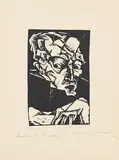 Christian Schad, Bildnis des Leonhard Frank, 1916, Holzschnitt auf Velin