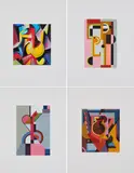 Walter Dexel, Die Hinterglasbilder von Walter Dexel, 1971, Jeweils: Farbserigrafie auf SCHOELLER-Karton