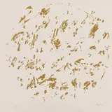 Ouroboros by Günther Uecker, 2018, Terragrafie auf Leinwand, sold Jan 2020