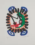 A. R. Penck, Ohne Titel, Farblithografie auf BFK RIVES (Wasserzeichen)