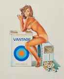 Mel Ramos, Tobacco Red (Vantage), 1972, Farblichtdruck auf leichtem Karton