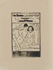 Van Zantes glückliche Zeit by Otto Mueller, Holzschnitt auf Kupferdruckpapier, sold Jan 2020