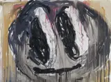 André Butzer, "Todallst, Bleodst, Icho? (Colatödlichkeit)", 2003, Öl auf Leinwand
