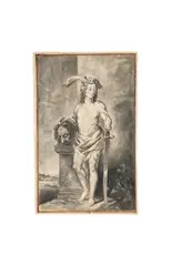 Michael Willmann, David mit dem Haupt des Goliath, Feder und Pinsel, laviert auf Papier