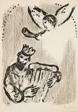 David und der Engel by Marc Chagall, 1963, Lithografie auf BFK RIVES (Wasserzeichen), sold Jun 2020