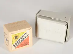 1 Wirtschaftswert (Zündholz) by Joseph Beuys, 1977, Zündholzer, in Schachtel mit handschriftlichem Zusatz: 1 Wirtschaftswert, mehrfach gestempelt (Hauptstrom), sold Nov 2019