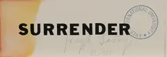 Surrender II by Joseph Beuys, 1974, Flugzettel, mit Schuhcreme bearbeitet, gestempelt (International University)., sold Nov 2019