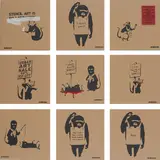 Flogging a Dead Horse (Complete Set) by Not Banksy and Not By Banksy, 2010, Jeweils: Farbserigrafie auf brauner Wellpappe, sold Feb 2020