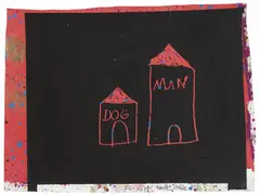 Walter Dahn, DOG MAN, 1985, Mischtechnik auf Leinwand