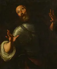Die Bekehrung des Heiligen Paulus by Bernardo Strozzi, Öl auf Leinwand, sold May 2020