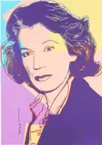 Mildred Scheel by Andy Warhol, 1980, Farbserigrafie mit Diamantenstaub auf Velin, sold Feb 2020