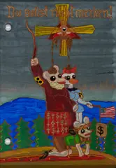 Blalla W. Hallmann, Du sollst nicht merken!, 1990, Acryl auf Glas