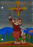 Blalla W. Hallmann, Du sollst nicht merken!, 1990, Acryl auf Glas