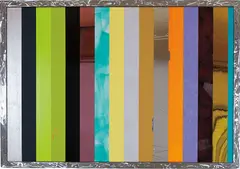 Anselm Reyle, Untitled, 2011, mixed media on canvas, in artist's stainless steel frame