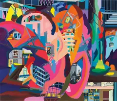 Untitled by Franz Ackermann, 2016, oil on canvas, sold Oct 2018