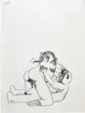Adam and Eve by George Condo, 2007, graphite on paper, sold Dec 2018