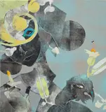 Gert & Uwe Tobias, Untitled, 2017, coloured woodcut print on canvas