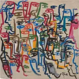 Sandro Chia, Volti, 2007, tempera on plaster laid on Hexalite