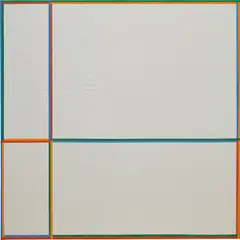 Max Bill, Doppelfarben (Im Kreuz 1:2:3:4), 1968, oil on canvas