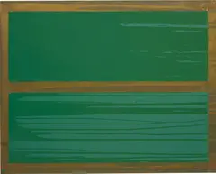 John Armleder, Untitled, 1987, aluminium chalkboard paint and varnish on canvas