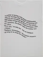OEDIPUS SCHMEDIPUS by Richard Prince, 1994, screenprint on a t-shirt stretched onto canvas, offered Dec 2018