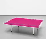 Yves Klein, Table Rose, 1961, acrylic, glass, rose pigment and chromium-plated metal