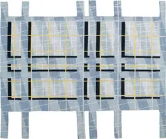 Peter Eisenman, Unique rug, 2017, hand-knotted silk, extra fine Kilim and preparatory drawing