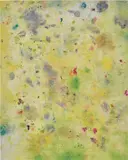Dan Colen, Barbed Wire, 2012, flowers on bleached Belgian linen