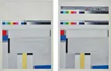 Ryan Gander, Remember me, mistakenly - Although you've given me everything (Glarner), 2011, oil on canvas, in 2 parts