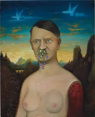 The Anxious Attempt of Art to Mourn the Silence of Melancholy Over Everything by Ged Quinn, 2010, oil on canvas, offered Dec 2018