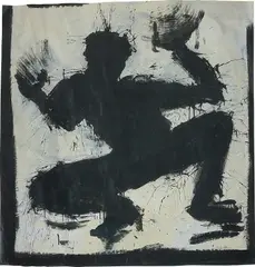 Richard Hambleton, Shadow Man, 1983, acrylic, tinted metallic acrylic and tape on paper