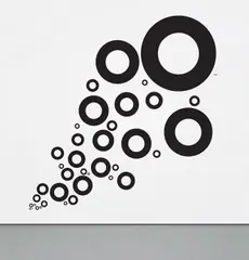 Ryan Gander, OOO I See, 2008, adhesive backed vinyl letters, in 37 parts