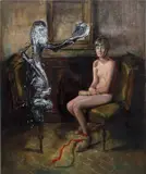 Martin Eder, Die Stimme aus Metall, 2003, oil on canvas