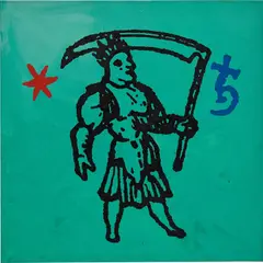 Walter Dahn, Der Sensemann, 1988, oil on canvas