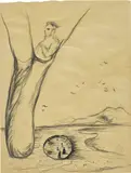 Enzo Cucchi, Untitled, 1983, graphite and ink on paper