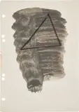 Sigmar Polke, Ohne Titel (Dreieck), 1968, watercolour on graph paper