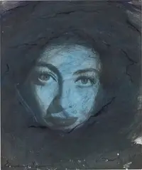 Einsame Dschunke by Arnulf Rainer, 1973, oil and grease pencil on photograph mounted on aluminum plate, sold Dec 2018