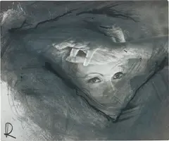 Ohne Titel by Arnulf Rainer, 1973, oil and grease pencil on photograph mounted on aluminum plate, sold Dec 2018