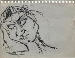 Untitled (Portrait of Rosemarie Beck) by Philip Guston, 1962, charcoal on paper, offered Dec 2018