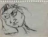 Philip Guston, Untitled (Portrait of Rosemarie Beck), 1962, charcoal on paper